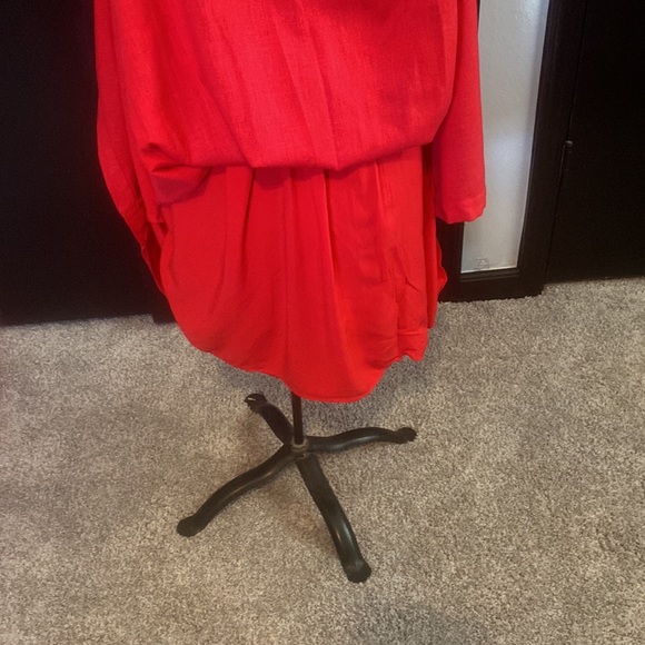 Buffalo David Bitton Red Button Up Linen MIDI Dress size xl - Picture 3 of 10